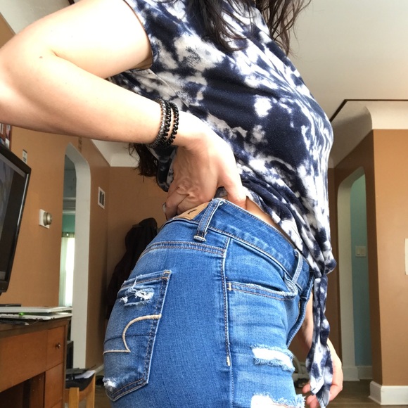 Black and white tie-dye crop style tee - Picture 5 of 10